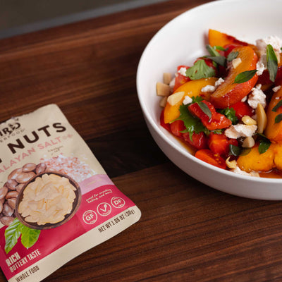 Backyard Peach, Tomato and Pili Nut Salad Recipe