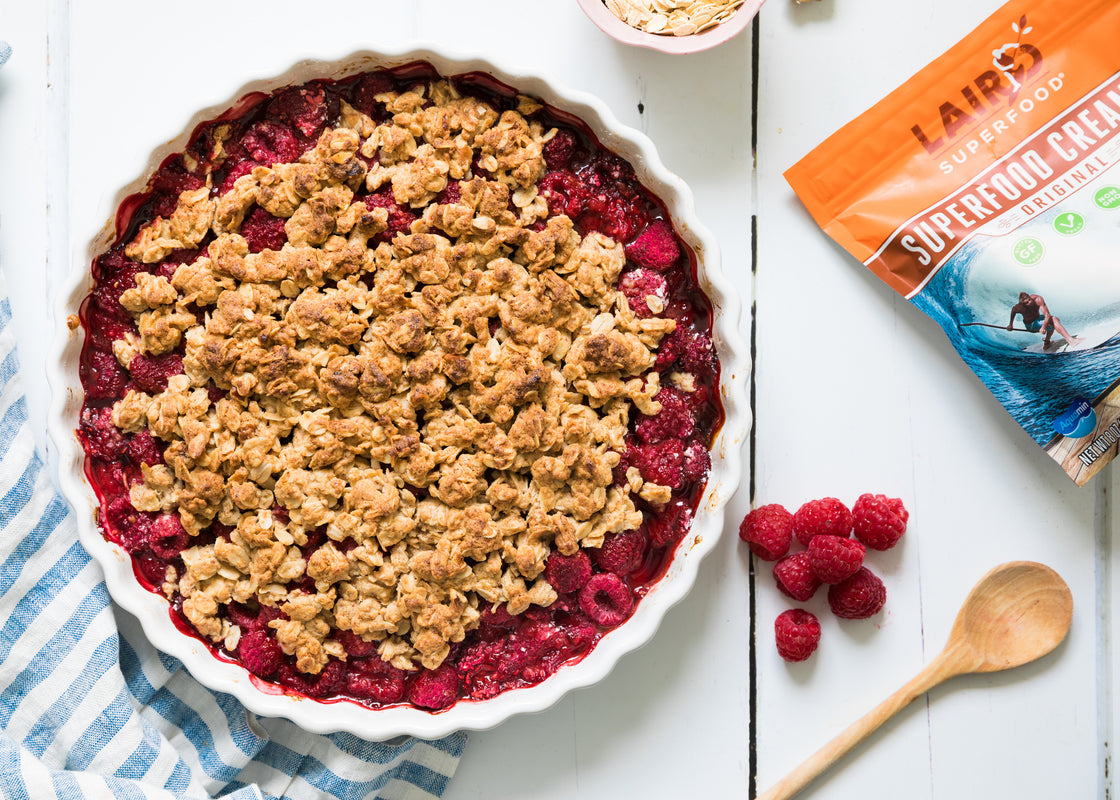 Raspberry Crumble made with Laird Superfood Creamer