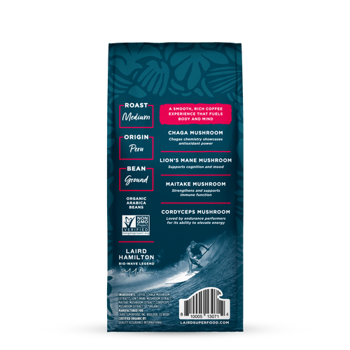 Laird Superfood Perform medium roast ground coffee back of package