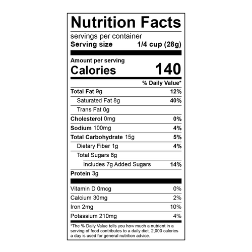 Mocha Instant Latte Nutrition Facts