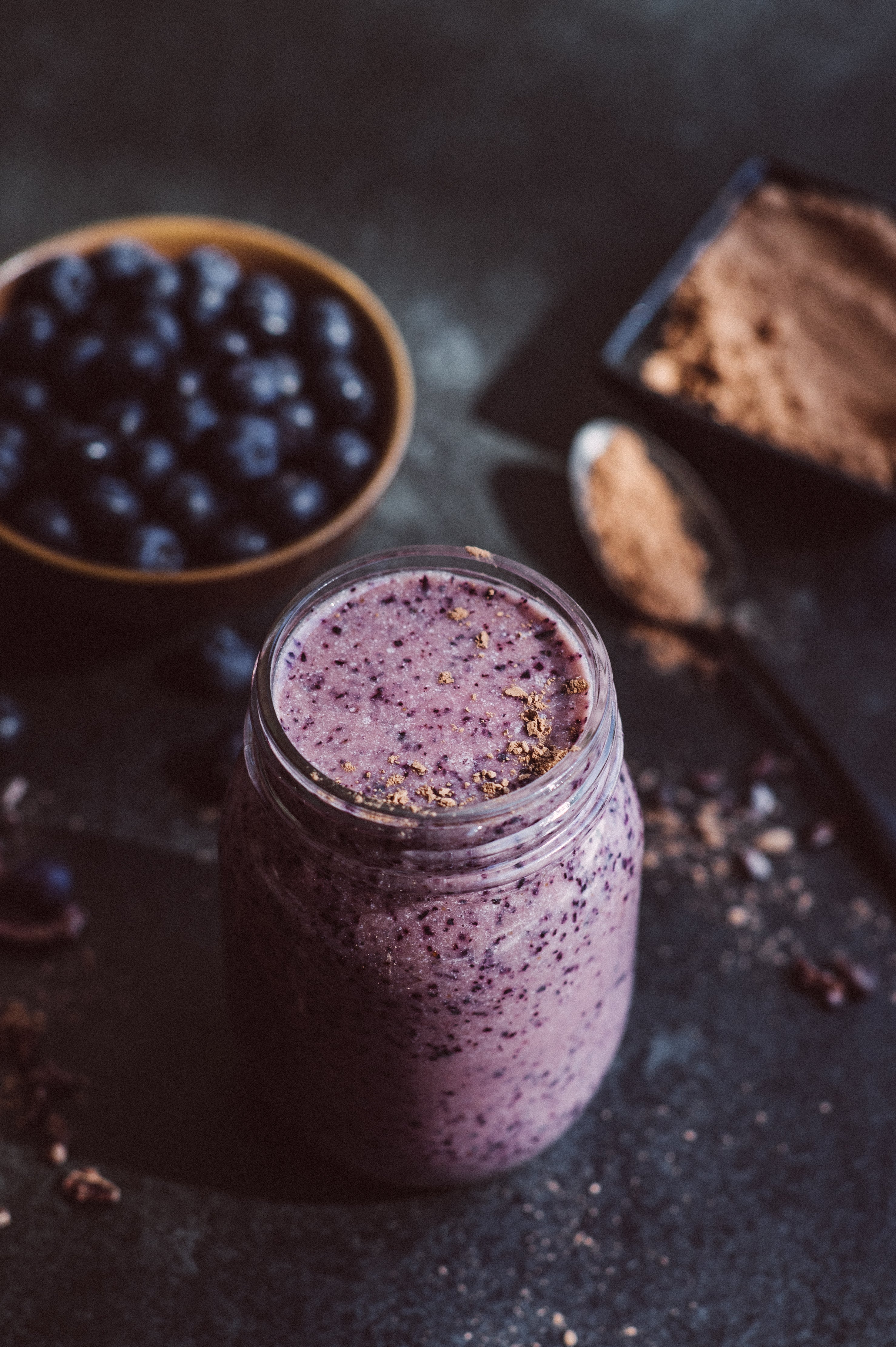 Blueberry & Mushroom Cocoa Smoothie Recipe