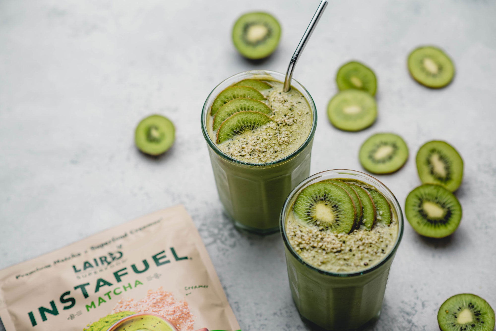 Plant-Based Kiwi Matcha Green Smoothie Recipe