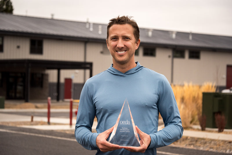 Paul Hodge of Laird Superfood accepts award