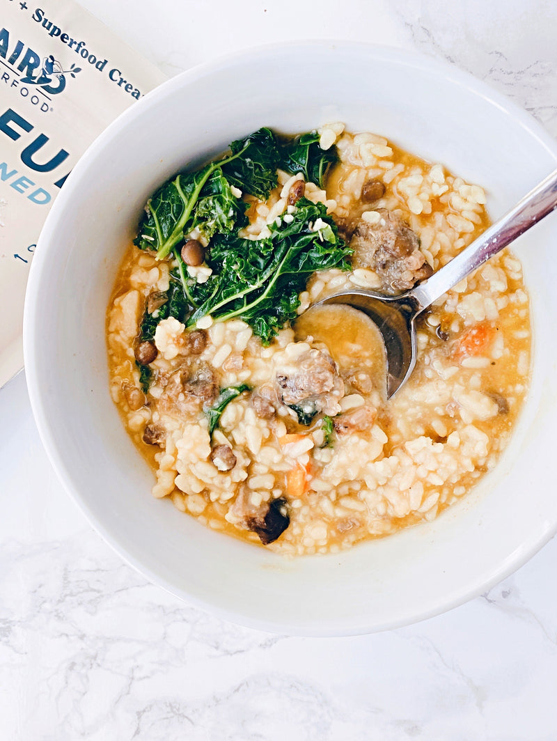 Easy, plant based Italian wedding soup