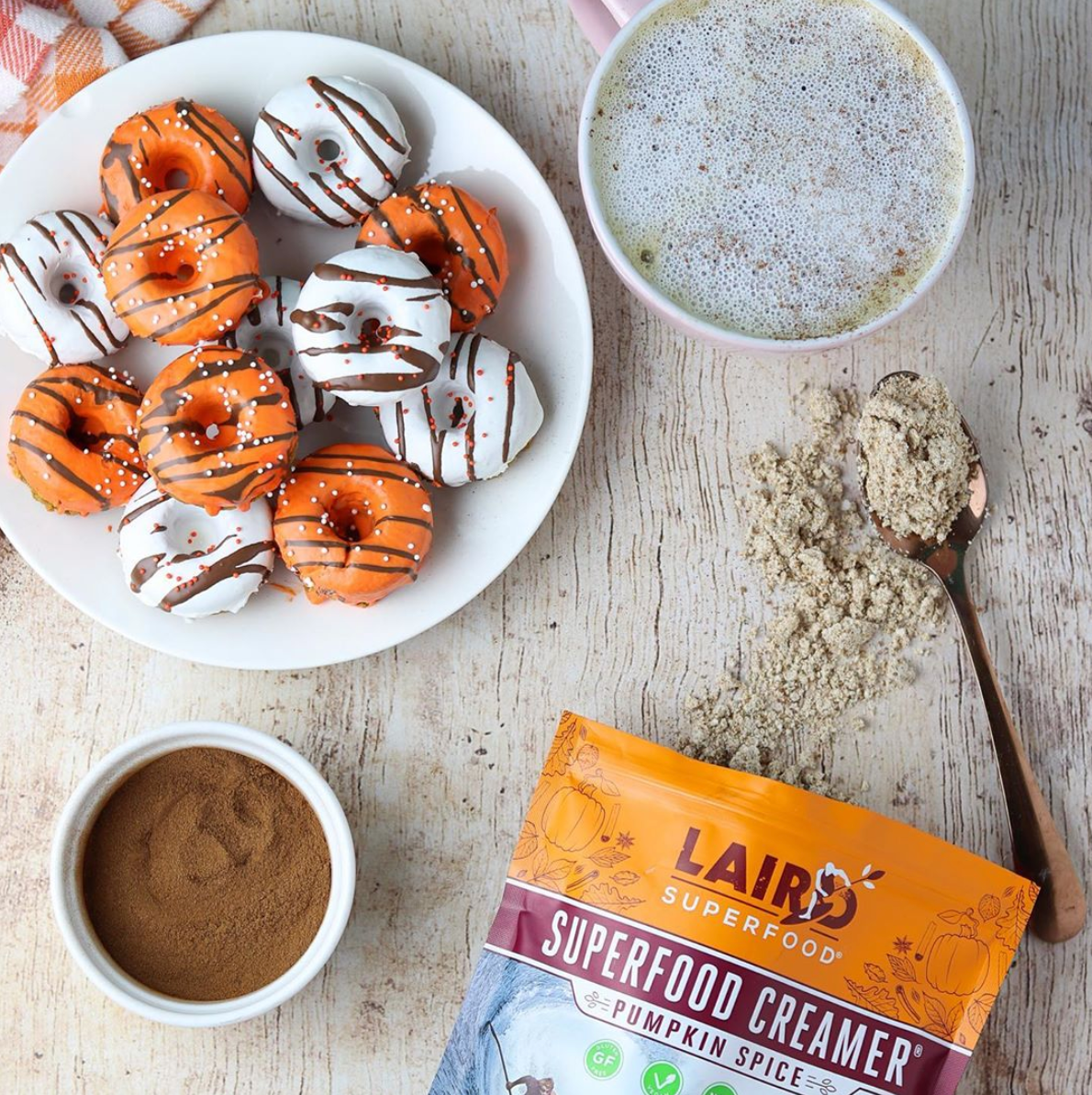Pumpkin Spice Latte Superfood Donuts | Laird Superfood®, Plant-Based