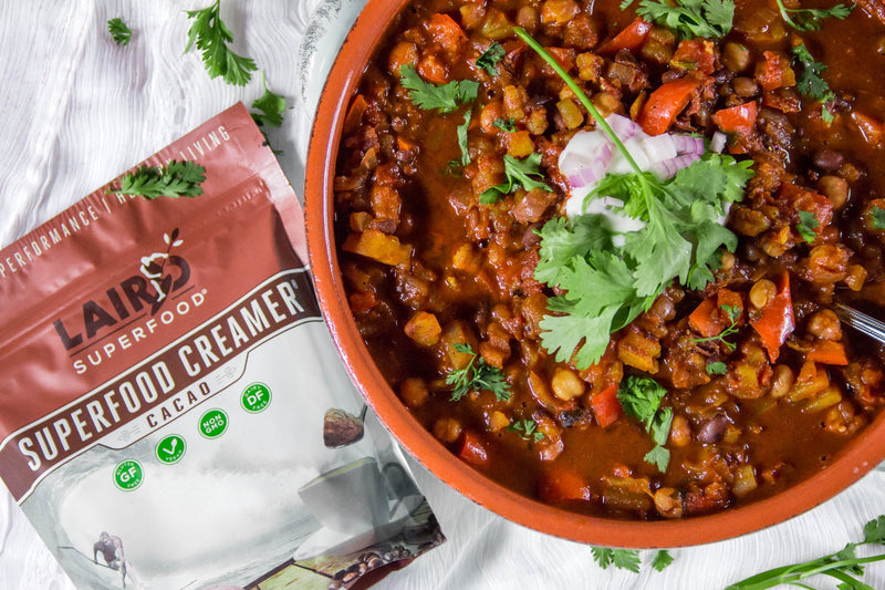 Vegan cacao butternut squash chili recipe