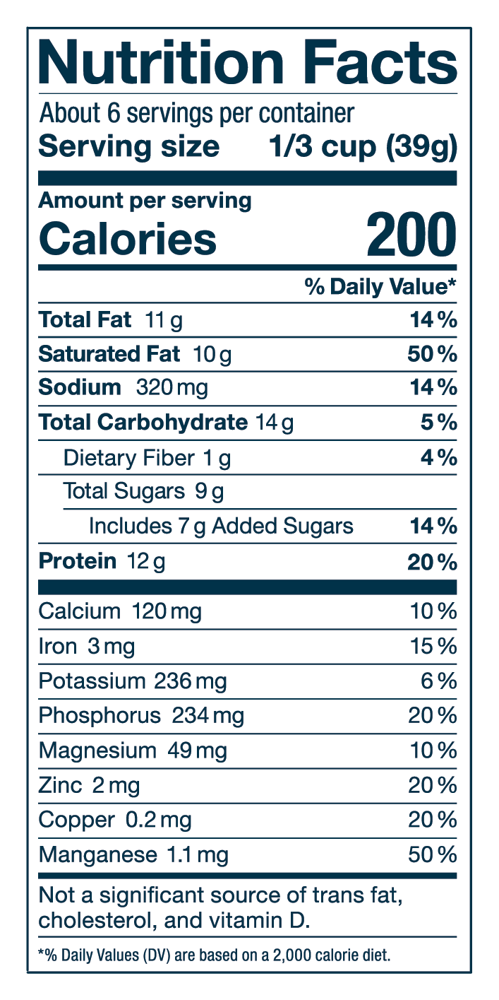 Laird Superfood Protein and Creamer Powder Nutrition Facts Panel