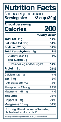 Laird Superfood Protein and Creamer Powder Nutrition Facts Panel