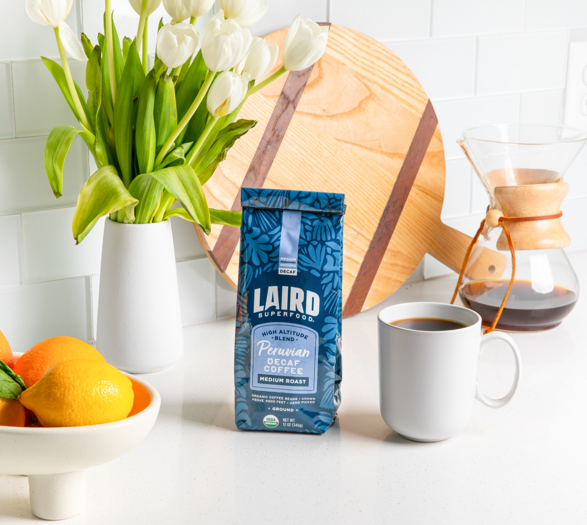 Organic Ethically Sourced Decaf Ground Coffee | Medium Roast | Laird ...