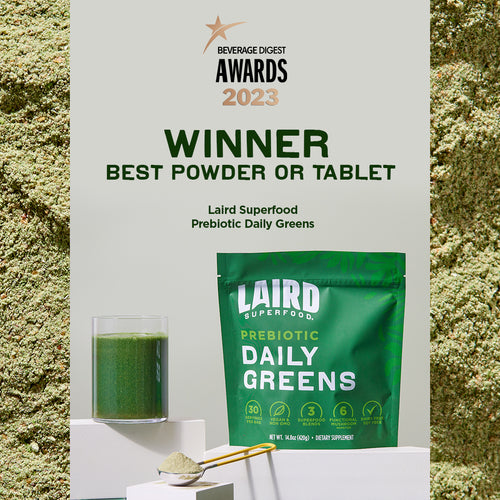 Beverage Digest Award winner 2023 Prebiotic Daily Greens by Laird Superfood