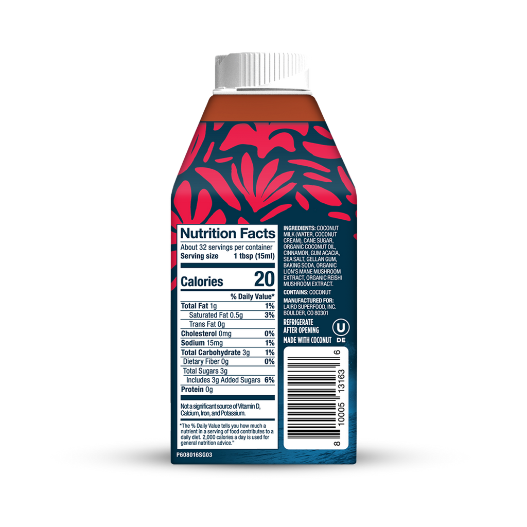 Laird Superfood Liquid Creamer Cinnamon Back of Package