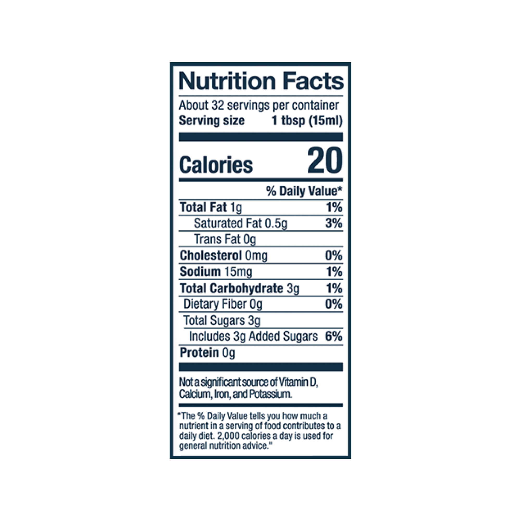 Laird Superfood Liquid Creamer Cinnamon Nutrition Fact Panel