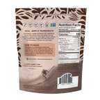 the back of Laird Superfood double chocolate chip cookie mix packaging