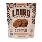 the front of Laird Superfood double chocolate chip cookie mix packaging