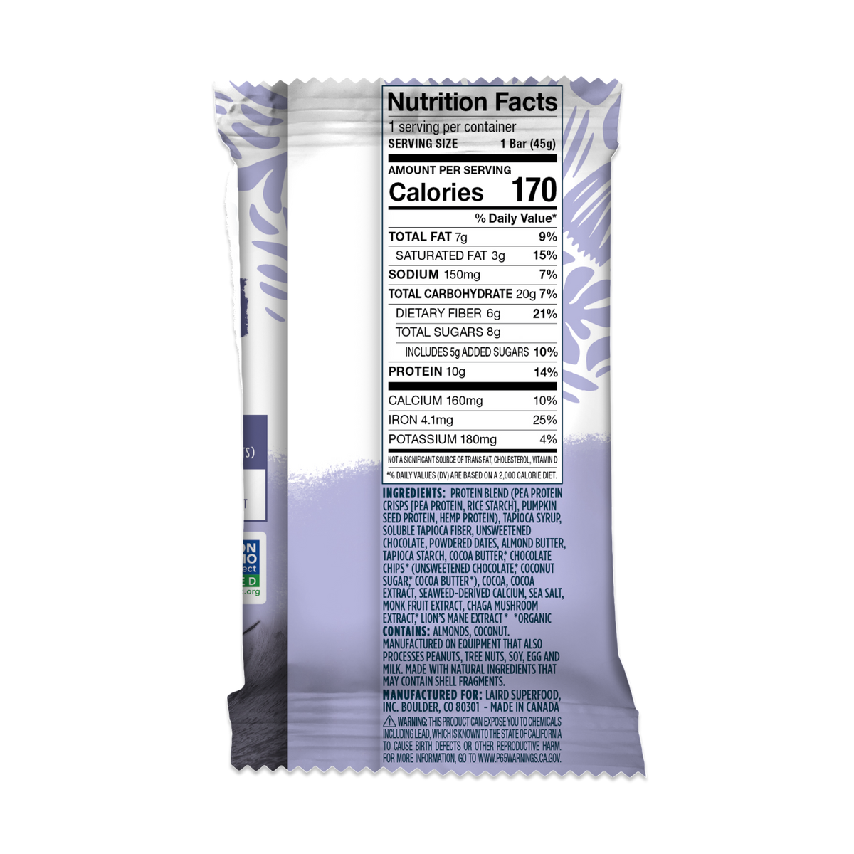 Dark Chocolate Sea Salt Protein Bars with Adaptogens Laird Superfood