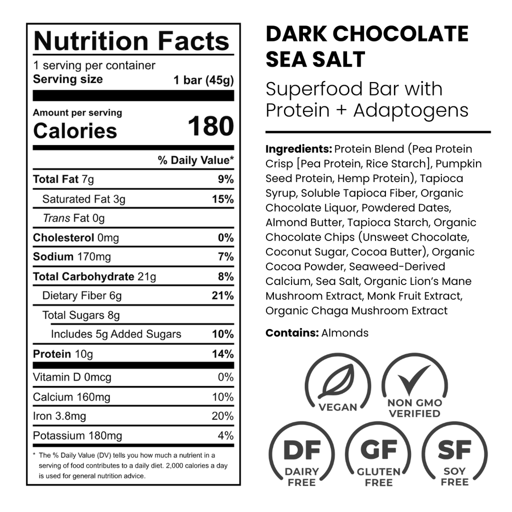 Dark Chocolate Sea Salt Superfood Bar (10pck)