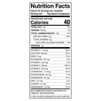 Laird Superfood Daily Greens Pouch Nutrition Fact Panel