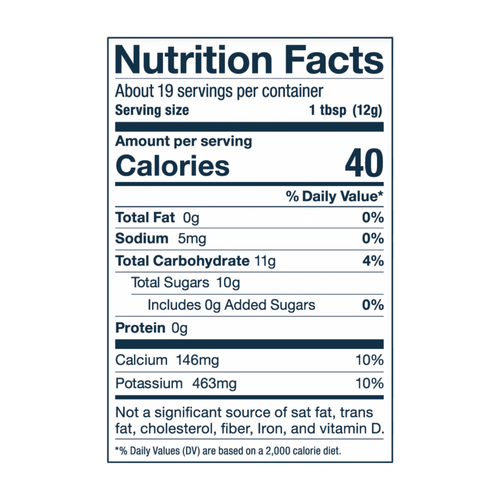 Hydrate Coconut Water Nutritional Facts Panel