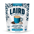 Instant latte mix from Laird Superfood, featuring a creamy texture and rich flavor, ideal for a quick coffee alternative.