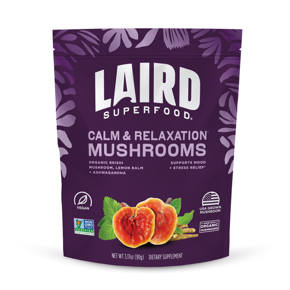 Laird Superfood calm and relaxation mushroom blend front of pack