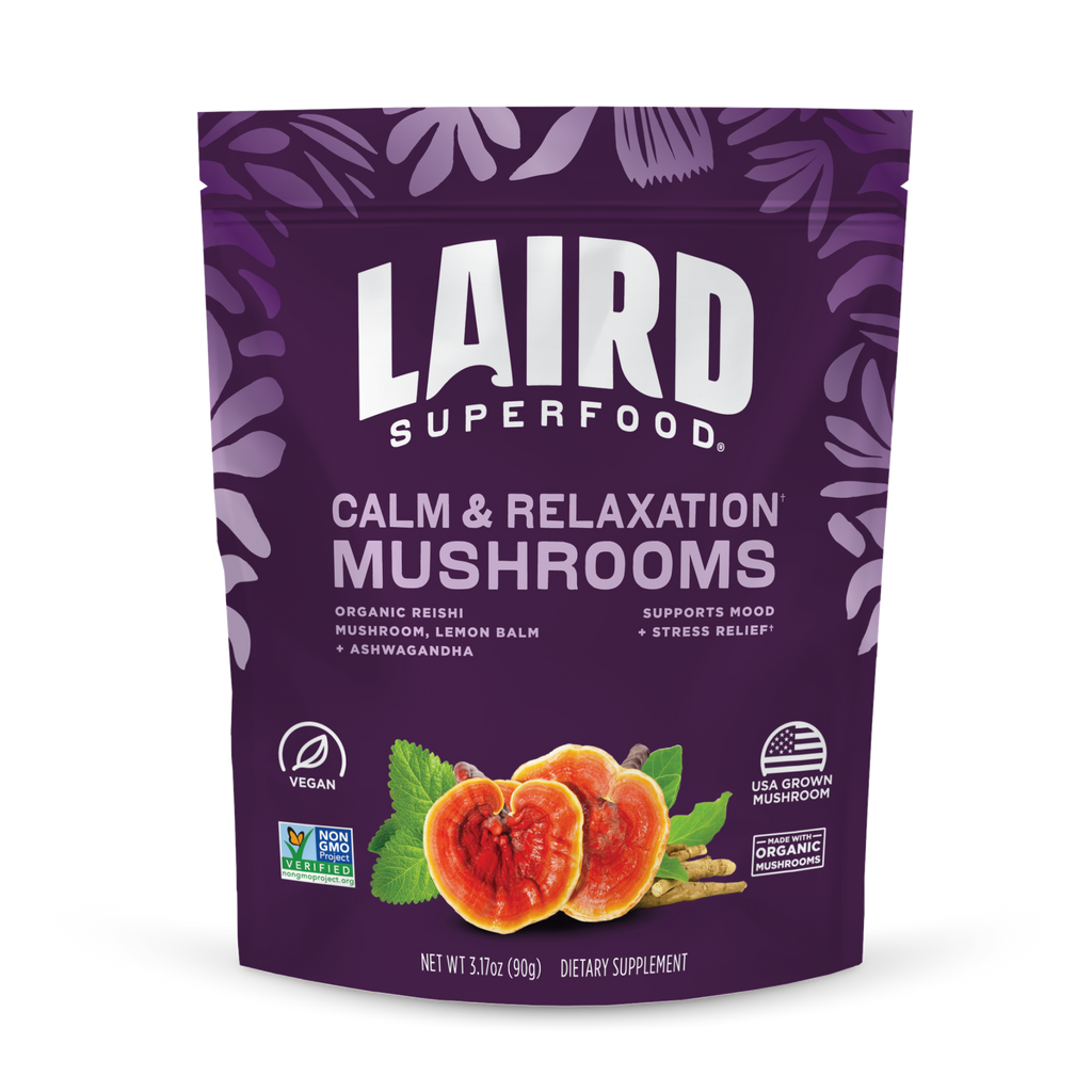 Laird Superfood calm and relaxation mushroom blend front of pack