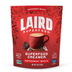 Red package of Laird Superfood Creamer Peppermint Mocha on a white background