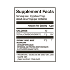 Laird Superfood lion's mane nutritional facts.