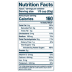 Nutrition facts label for a food product on a white background