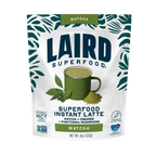 Instant coffee package from Laird Superfood, featuring a vibrant design and highlighting its organic ingredients.