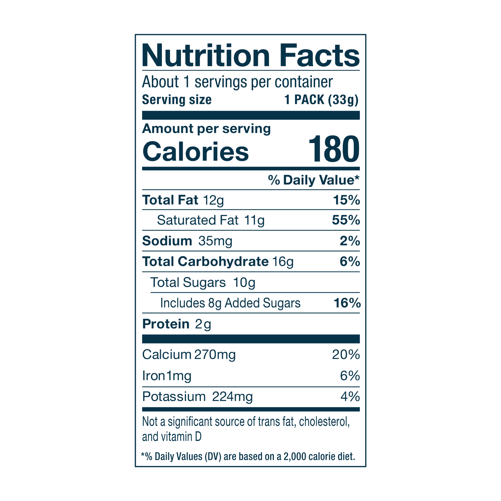 Laird Superfood Sweet and Creamy sachet nutritional facts.