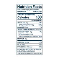 Matcha Instant Latte Singles Nutrition Fact Panel