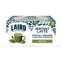 Matcha Instant Latte Single Serving by Laird Superfood 15 pack box