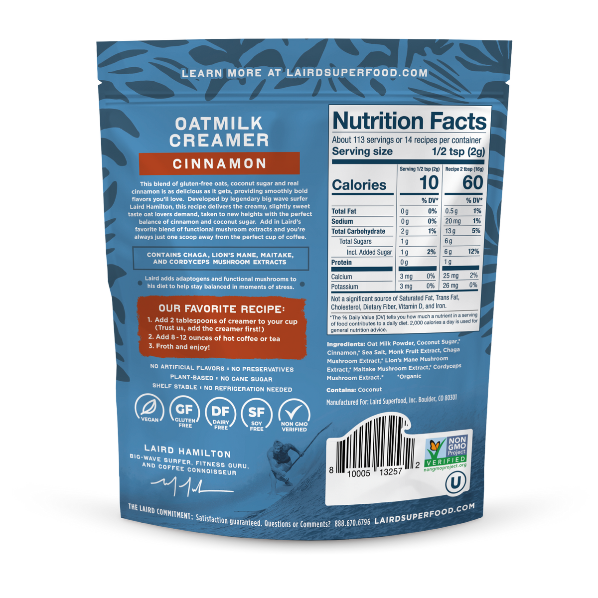 Cinnamon Oatmilk Creamer Laird Superfood