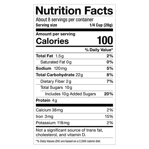Oatmilk Hot Chocolate with Adaptogens nutrition fact panel