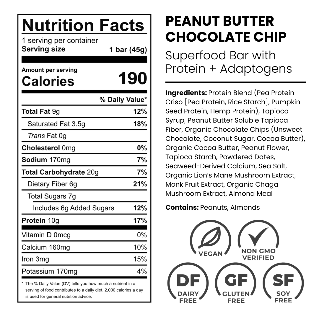 Peanut Butter Chocolate Chip Superfood Bar (10pck)