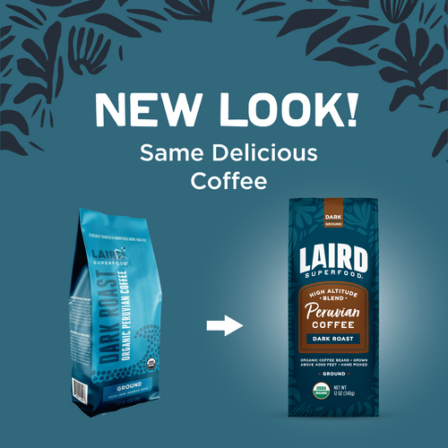 Organic Peruvian Dark Roast Ground Coffee New Packaging