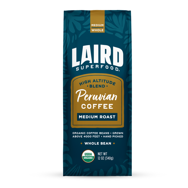 Peruvian Medium Roast Whole Bean Coffee 12 oz