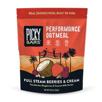 front graphic of Picky Bar's Oatmeal with Berries and Cream packaging