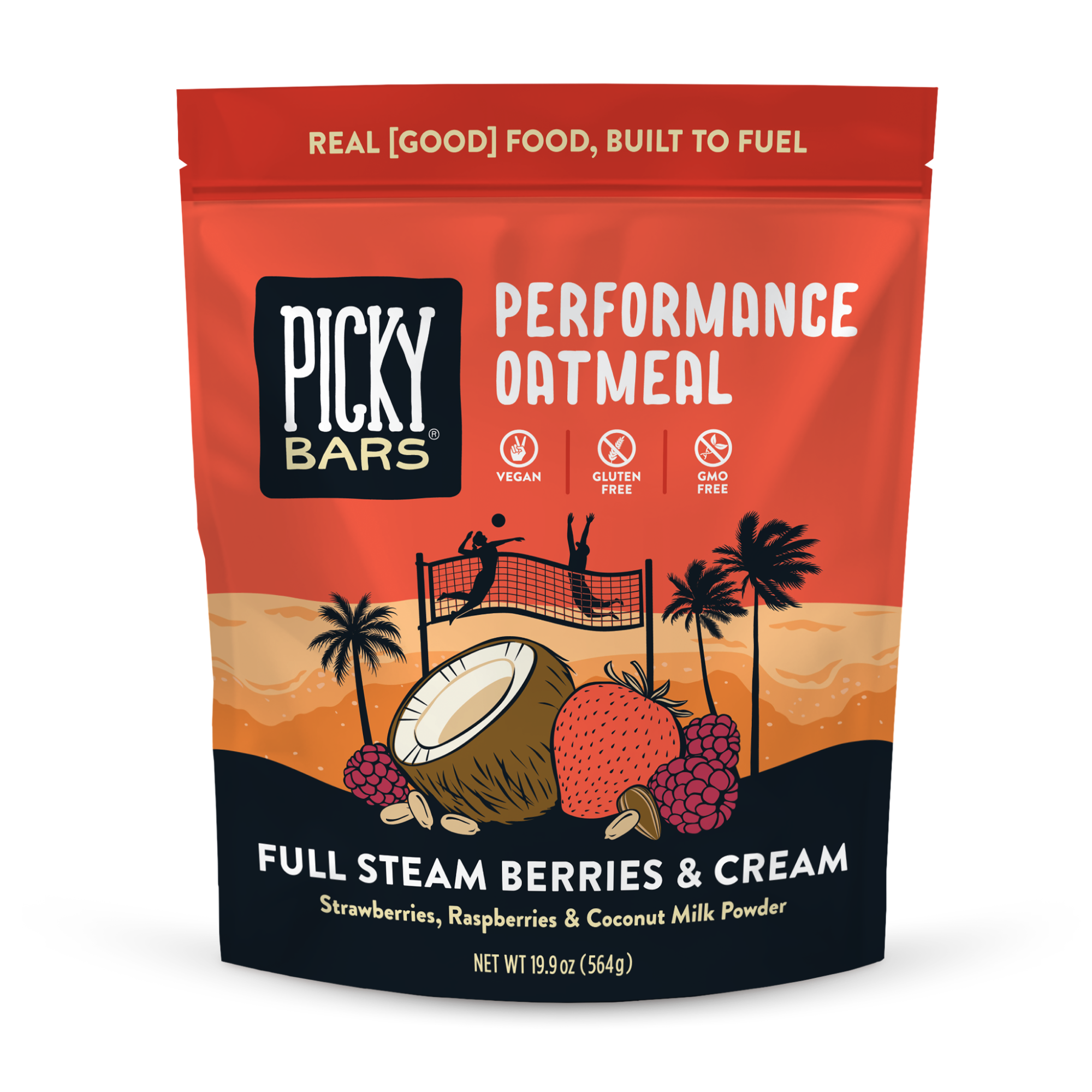 front graphic of Picky Bar's Oatmeal with Berries and Cream packaging