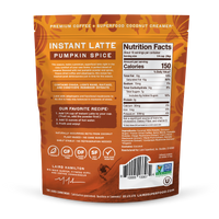 Pumpkin Spice Instant Latte with Adaptogens Back of Package