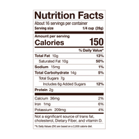 Pumpkin Spice Instant Latte with Adaptogens Nutrition Fact Panel