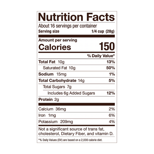 Pumpkin Spice Instant Latte with Adaptogens Nutrition Fact Panel