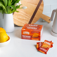 Pumpkin Spice Superfood Protein Bar on Counter