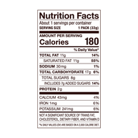 Pumpkin Spice Single Serving Instant Latte Nutrition Fact Panel