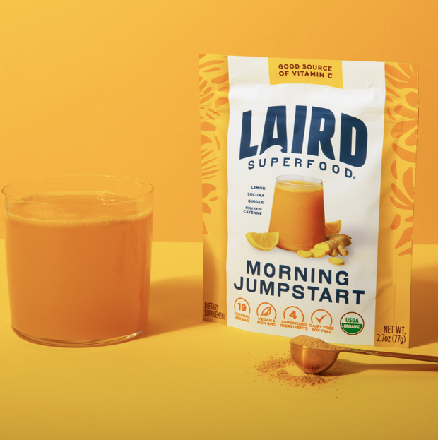 Glas and Bag of Morning Jumpstart.