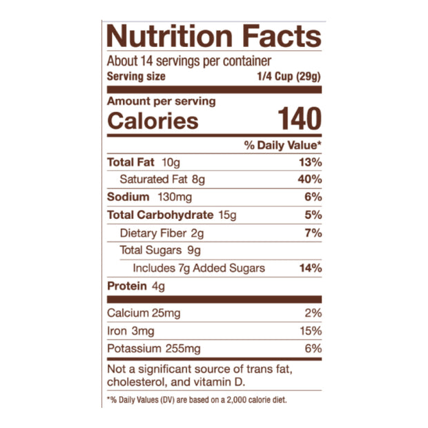 Hot Chocolate with Adaptogens, Nutrition Facts 