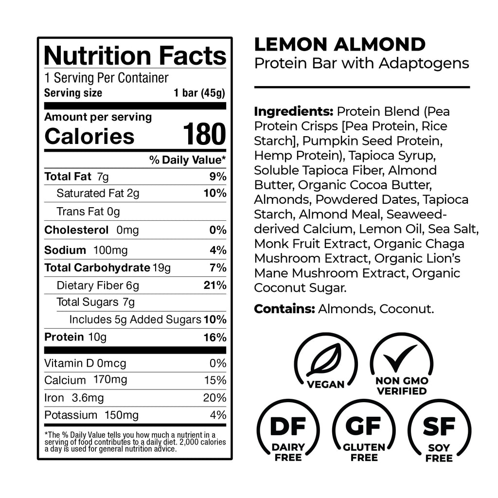 Plant Based Lemon Almond Protein Bars