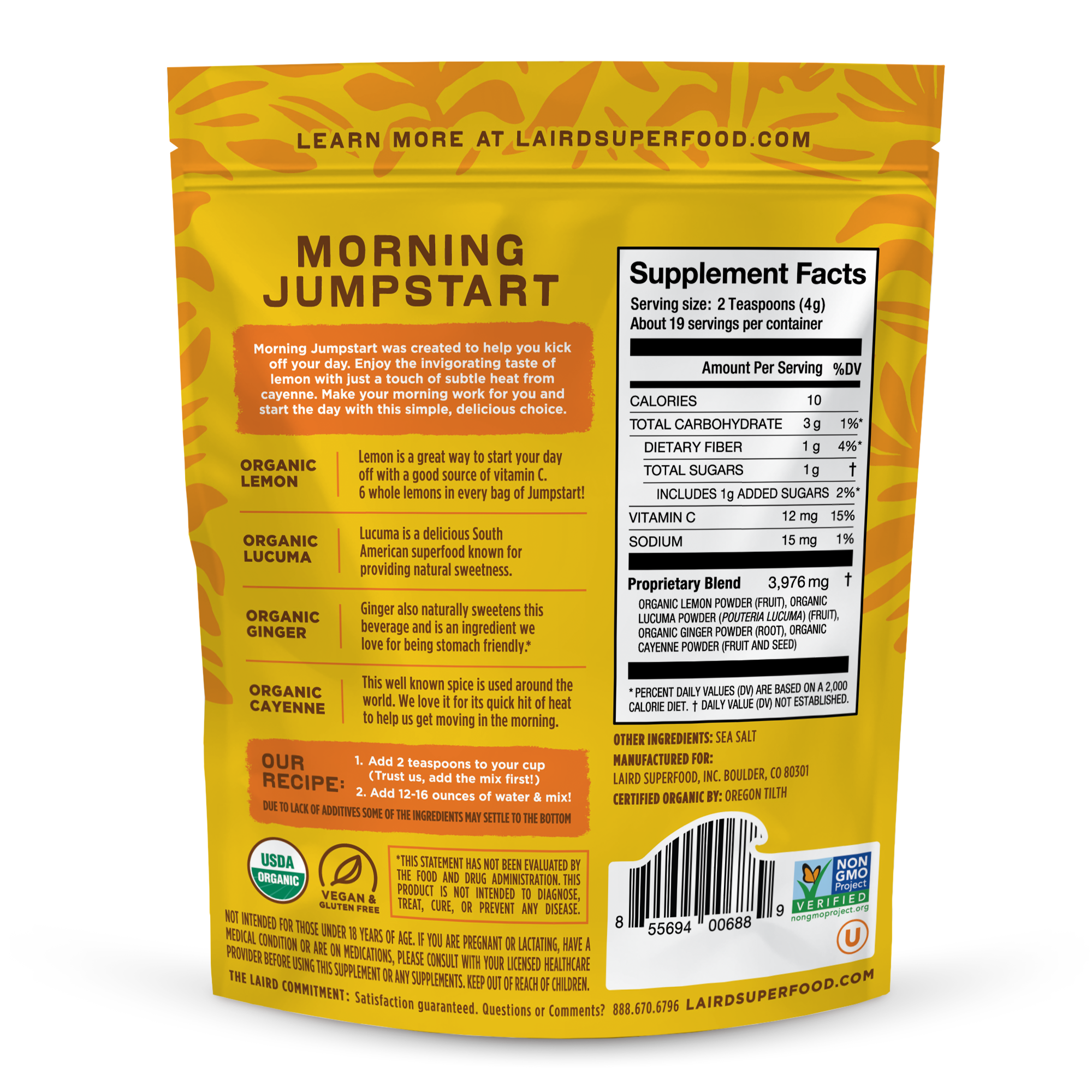 Morning Jumpstart 2.7oz Back of Package