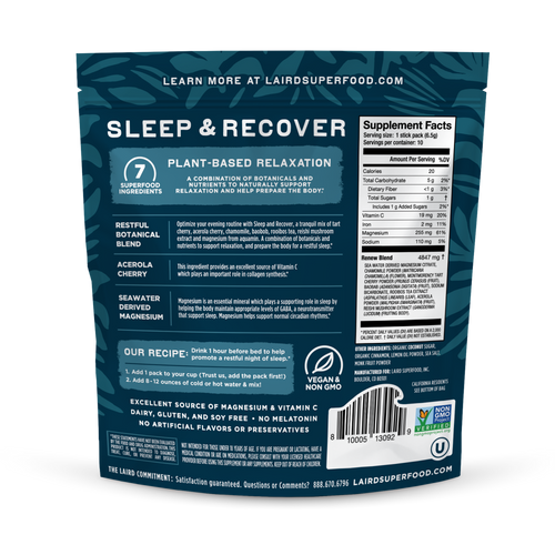 Sleep and Recover – Back of Package