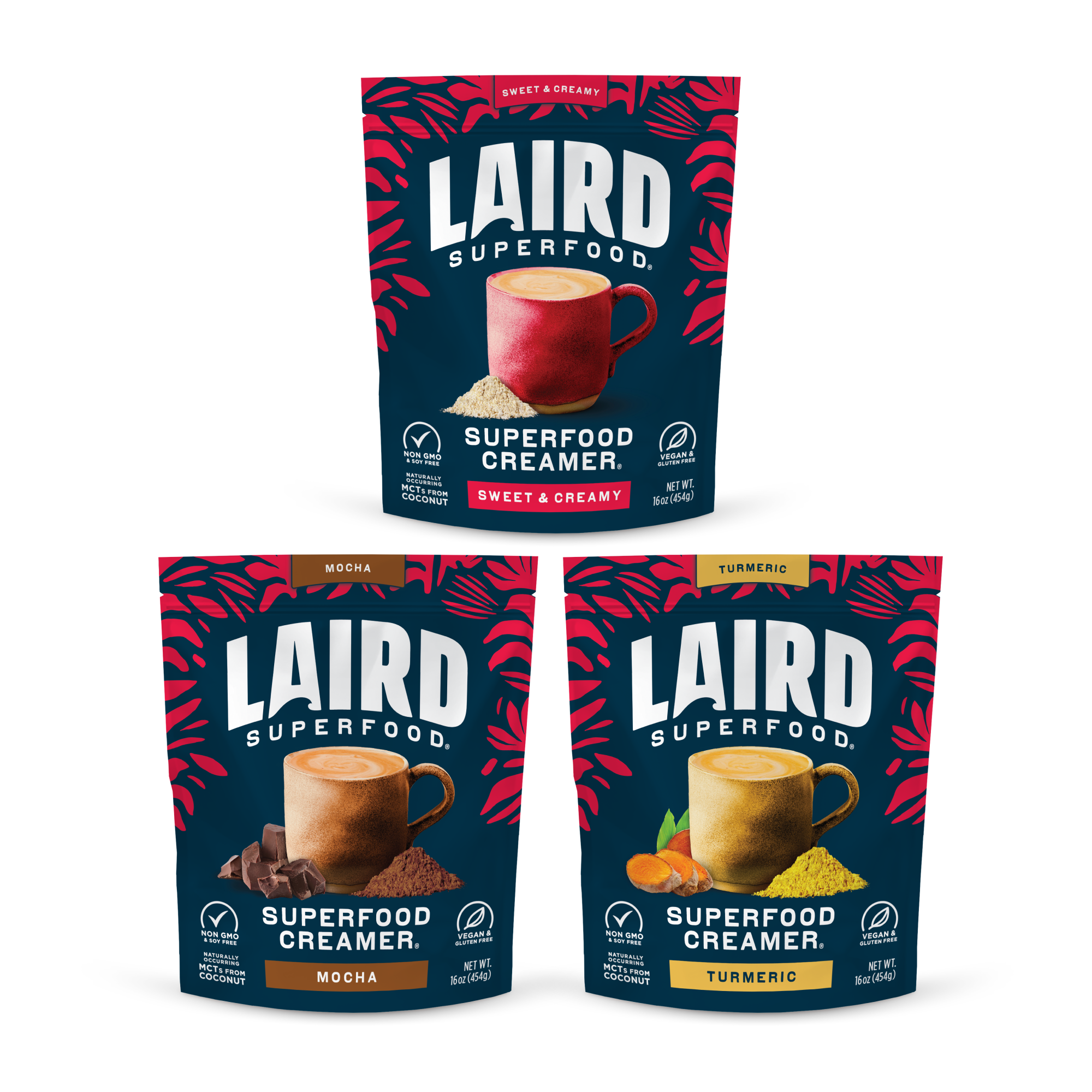 Superfood Creamer® 3-Pack Bundle: Sweet and Creamy Superfood Creamer, Mocha Superfood Creamer and Turmeric Superfood Creamer